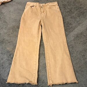 Zenana Outfitters Tan Wide-Leg High-Rise Jeans